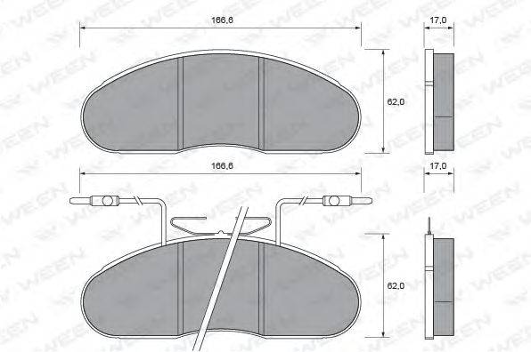 Комплект тормозных колодок, дисковый тормоз WEEN 151-1613