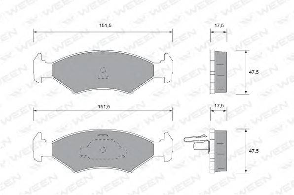 Комплект тормозных колодок, дисковый тормоз FORD 1010503