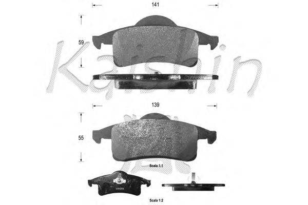 Комплект тормозных колодок, дисковый тормоз KAISHIN D10026