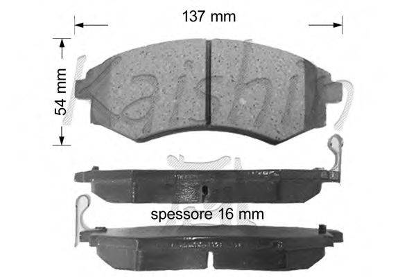 Комплект тормозных колодок, дисковый тормоз KAISHIN D11095