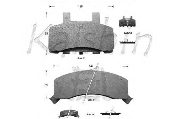 Комплект тормозных колодок, дисковый тормоз KAISHIN D9981