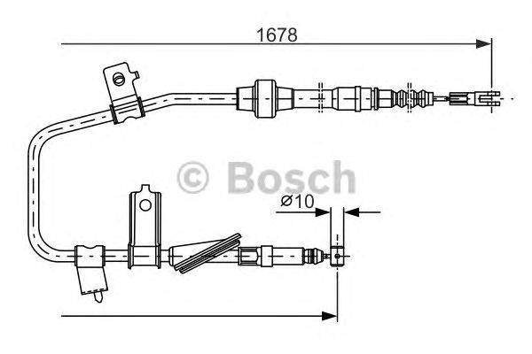 Трос, стояночная тормозная система BOSCH 1987477736