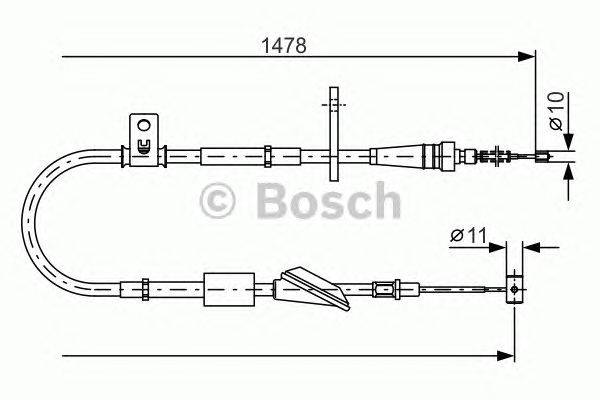 Трос, стояночная тормозная система BOSCH BC990