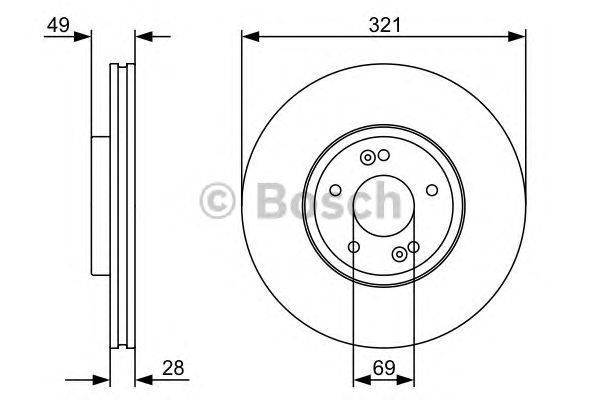 Тормозной диск BOSCH 0 986 479 536