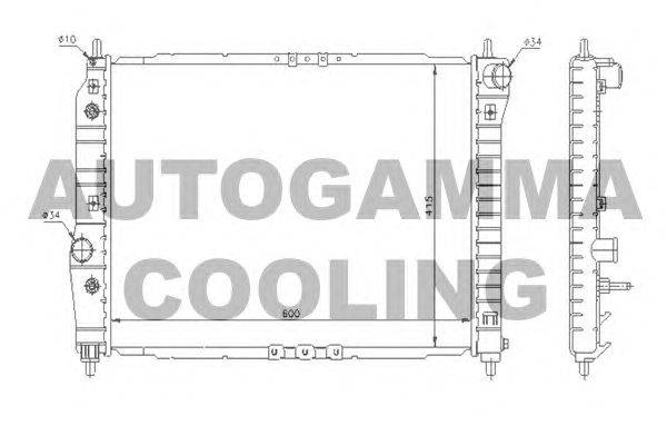 Радиатор, охлаждение двигателя AUTOGAMMA 104256