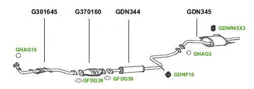 Система выпуска ОГ GT Exhaust 1394