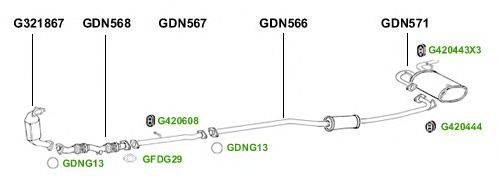 Система выпуска ОГ GT Exhaust 1432