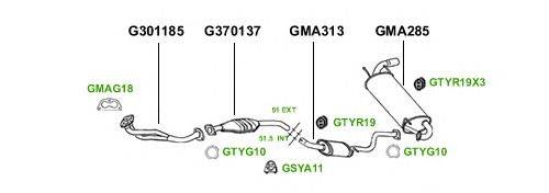 Система выпуска ОГ GT Exhaust 3016