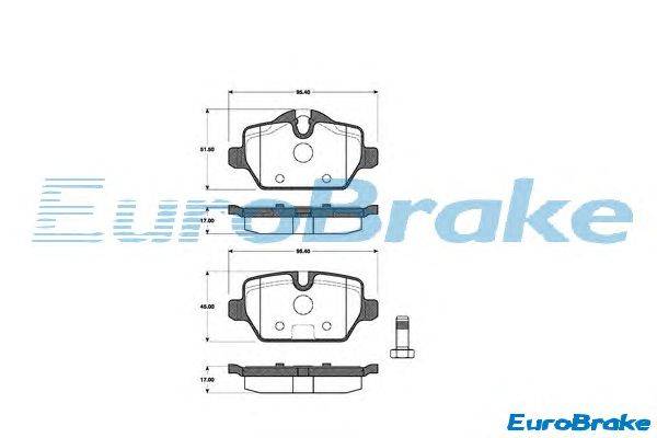 Комплект тормозных колодок, дисковый тормоз EUROBRAKE 5501221530