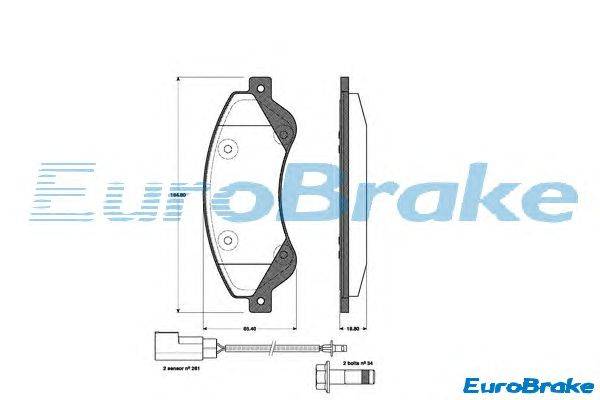Комплект тормозных колодок, дисковый тормоз EUROBRAKE 5501222564