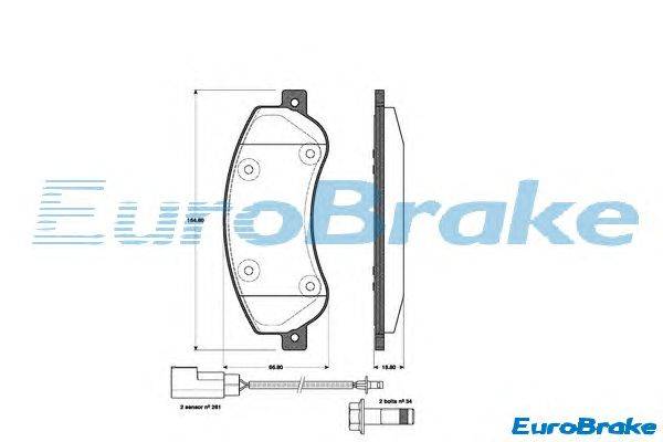 Комплект тормозных колодок, дисковый тормоз EUROBRAKE 5501222566