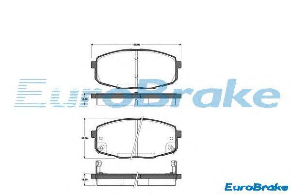 Комплект тормозных колодок, дисковый тормоз EUROBRAKE 5501223506