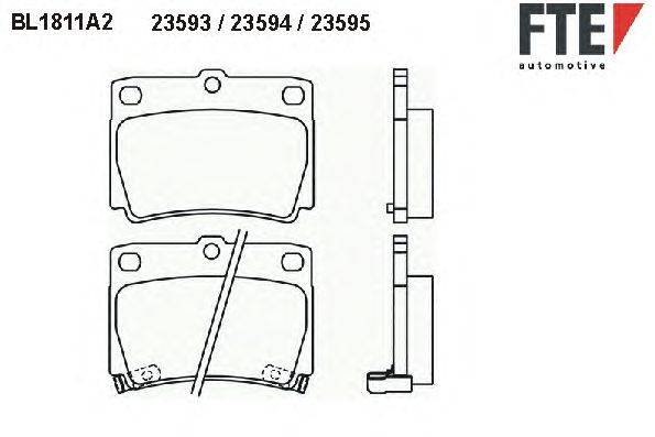 Комплект тормозных колодок, дисковый тормоз FTE 23594
