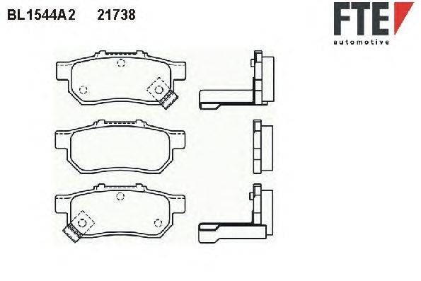 Комплект тормозных колодок, дисковый тормоз FTE BL1544A2