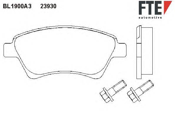 Комплект тормозных колодок, дисковый тормоз FTE 23930