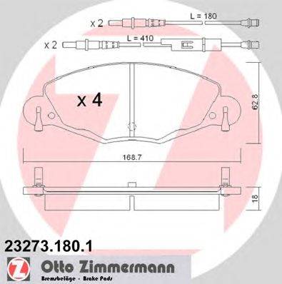 Комплект тормозных колодок, дисковый тормоз ZIMMERMANN 232731801