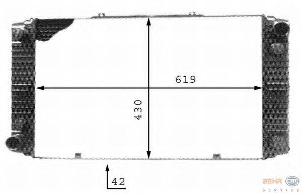 Радиатор, охлаждение двигателя HELLA 8MK 376 710-381