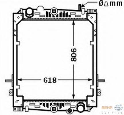 Радиатор, охлаждение двигателя HELLA 8MK 376 774-341