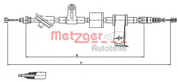 Трос, стояночная тормозная система METZGER 12.0101