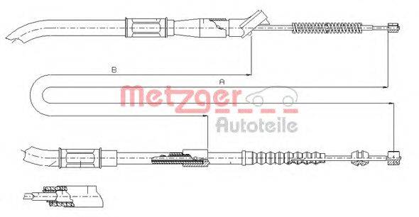 Трос, стояночная тормозная система METZGER 17.1298