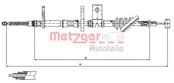 Трос, стояночная тормозная система METZGER 17.5021