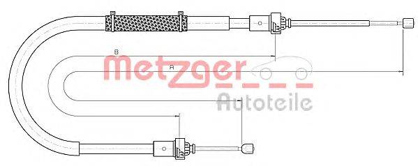 Трос, стояночная тормозная система METZGER 10.6895