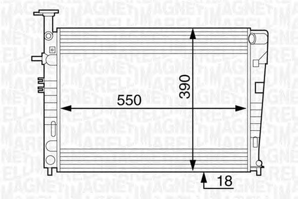 Радиатор, охлаждение двигателя MAGNETI MARELLI 350213128500