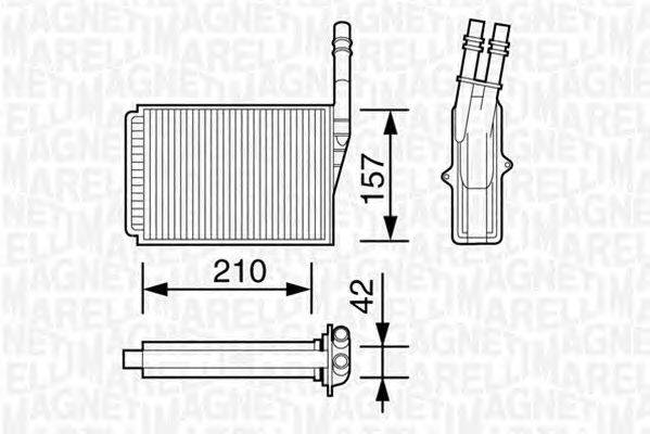 Теплообменник, отопление салона MAGNETI MARELLI 350218157000