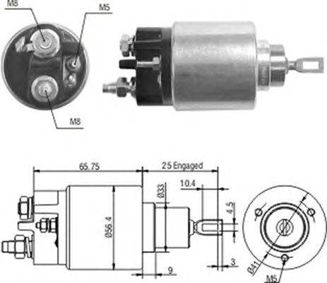 Тяговое реле, стартер MAGNETI MARELLI 940113050208