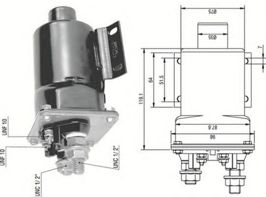 Тяговое реле, стартер MAGNETI MARELLI 940113050341