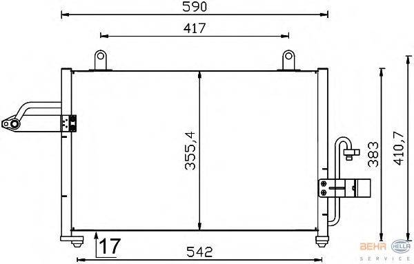 Конденсатор, кондиционер BEHR HELLA SERVICE 8FC 351 319-181