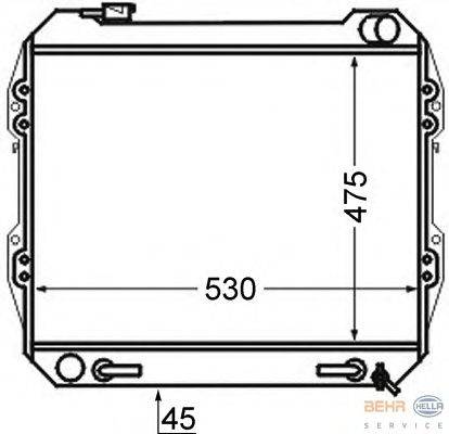 Радиатор, охлаждение двигателя BEHR HELLA SERVICE 8MK 376 724-551