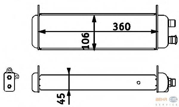 масляный радиатор, двигательное масло BEHR HELLA SERVICE 8MO 376 725-711