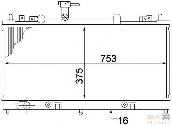 Радиатор, охлаждение двигателя BEHR HELLA SERVICE 8MK 376 769-681