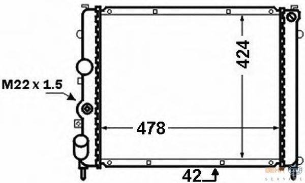 Радиатор, охлаждение двигателя BEHR HELLA SERVICE 8MK 376 771-661