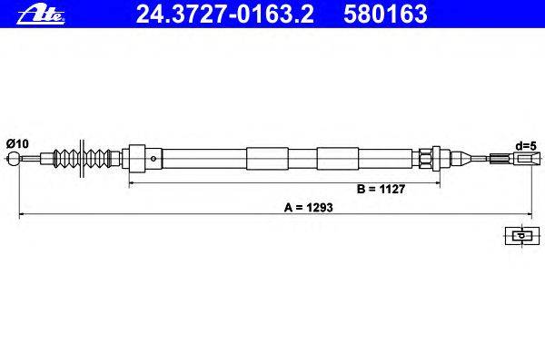 Трос, стояночная тормозная система ATE 24.3727-0163.2