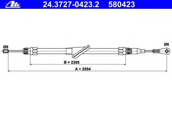 Трос, стояночная тормозная система ATE 24.3727-0423.2