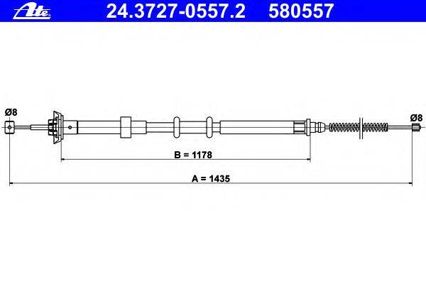 Трос, стояночная тормозная система ATE 24.3727-0557.2