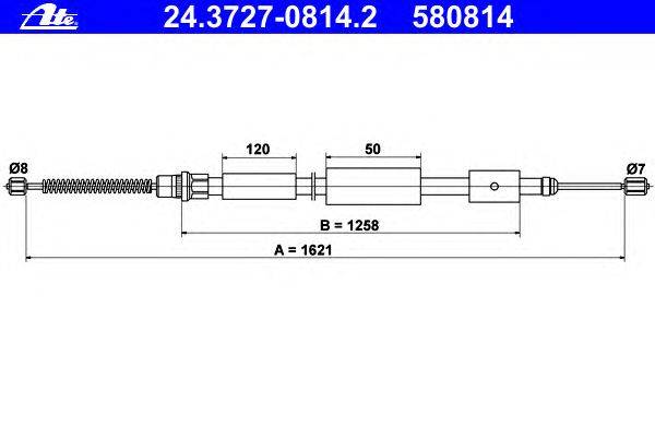 Трос, стояночная тормозная система ATE 24.3727-0814.2
