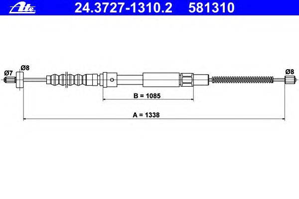 Трос, стояночная тормозная система ATE 24.3727-1310.2