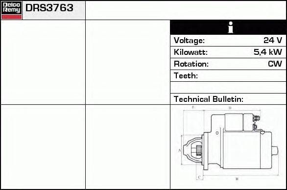 Стартер DELCO REMY DRS3763