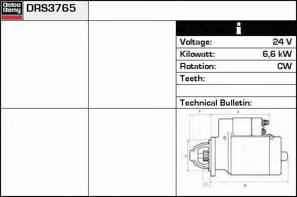 Стартер DELCO REMY DRS3765