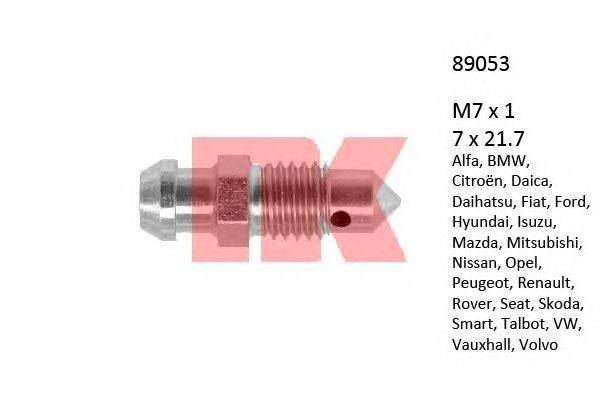 Болт воздушного клапана / вентиль NK 89053