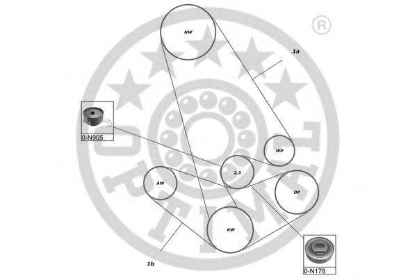 Комплект ремня ГРМ OPTIMAL R-1413