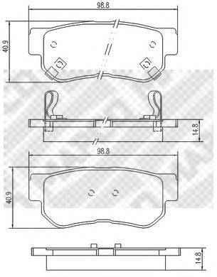 Комплект тормозных колодок, дисковый тормоз MAPCO 6736