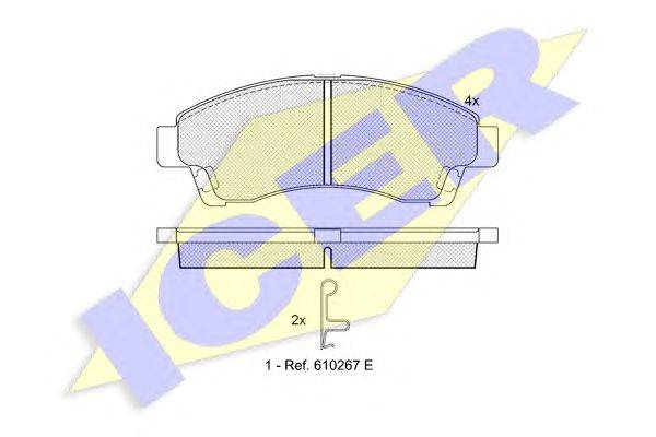 Комплект тормозных колодок, дисковый тормоз ICER 141324