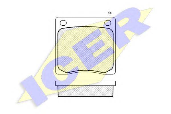 Комплект тормозных колодок, дисковый тормоз ICER 20128