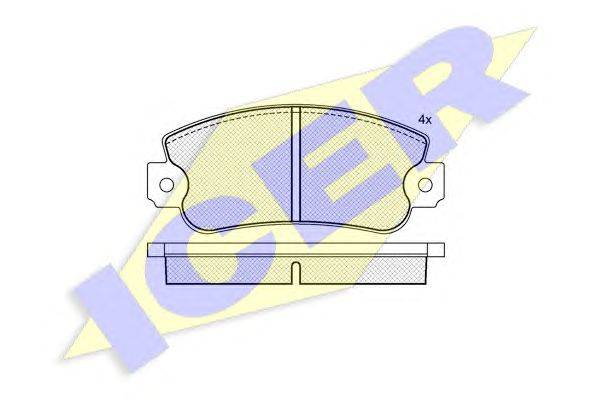 Комплект тормозных колодок, дисковый тормоз ICER 180182