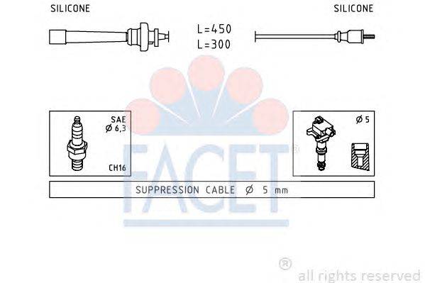 Комплект проводов зажигания FACET 49764