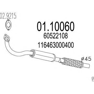 Труба выхлопного газа MTS 01.10060